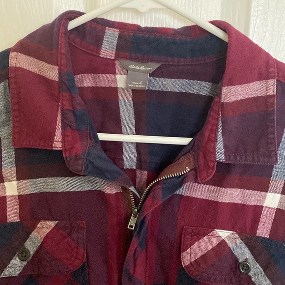 Guc Eddie Bauer womens 1/4 zip plaid shirt - Picture 2 of 3